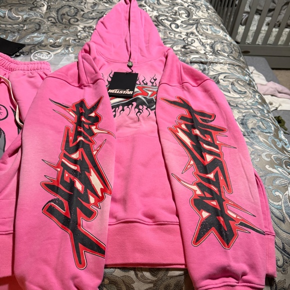 Pink Hellstar brainwashed Hoodie & Sweatpants - Picture 3 of 7